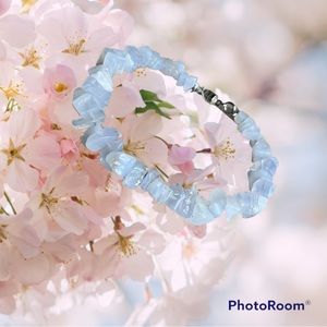 Hand Made Blue Lace Agate bracelet with magnetic clasp